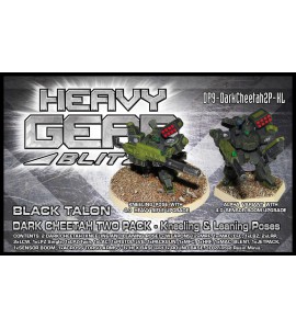 Dark Cheetah Two Pack Kneeling and Leaning Poses 3d Printed Resin Miniature