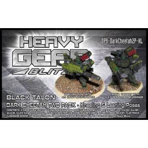 Dark Cheetah Two Pack Kneeling and Leaning Poses 3d Printed Resin Miniature