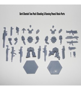 Dark Cheetah Two Pack Standing and Running Poses 3d Printed Resin Miniature