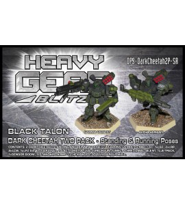 Dark Cheetah Two Pack Standing and Running Poses 3d Printed Resin Miniature