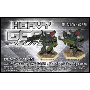 Dark Cheetah Two Pack Standing and Running Poses 3d Printed Resin Miniature