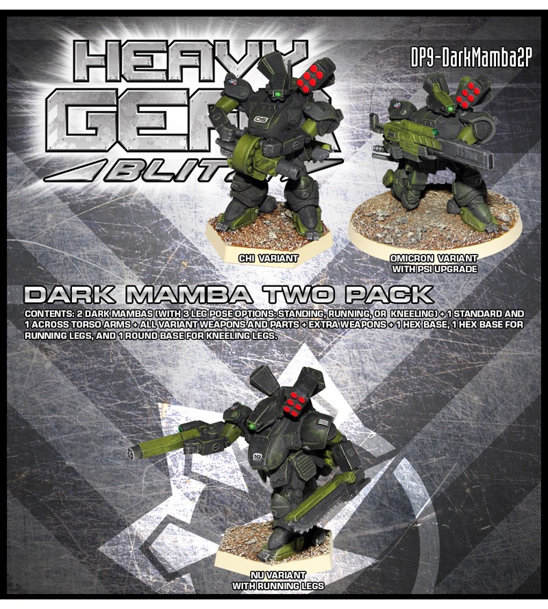 Dark Mamba Two Pack 3d Printed Resin Miniature