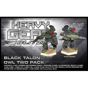 Owl Two Pack Leaning and Running Poses 3d Printed Resin Miniature