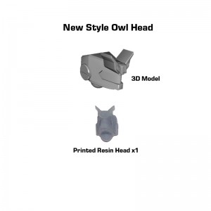 New Style Owl Head 3d printed resin