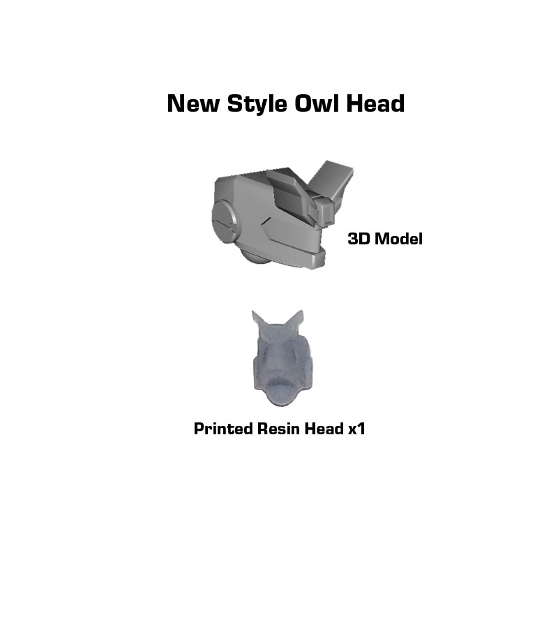 New Style Owl Head 3d printed resin