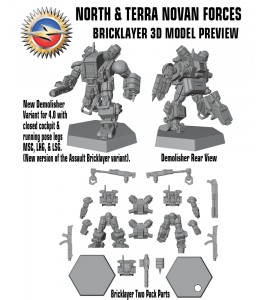 Bricklayer Two Pack 3D Printed Resin Miniature (Pre-Order)