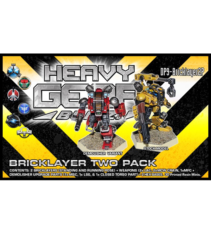 Bricklayer Two Pack 3D Printed Resin Miniature (Pre-Order)