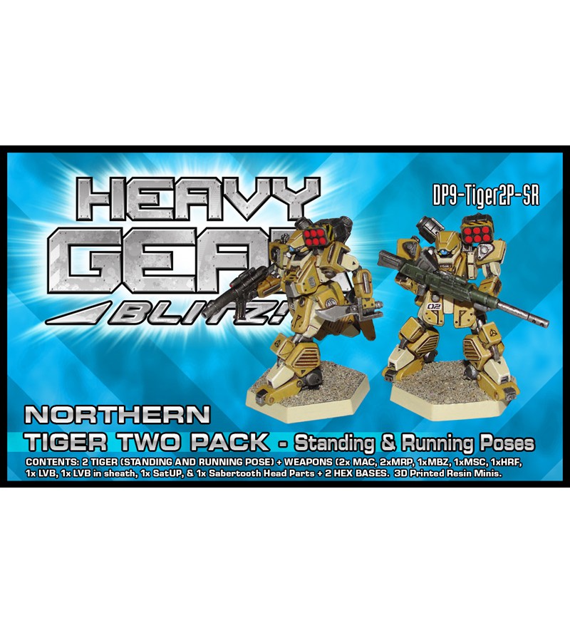 Tiger Two Pack - Standing & Running Poses 3D Printed Resin Miniature