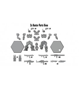 New North G.P. Squad (2x Tiger, 2x Hunter plus extra parts and weapons) 3D Printed Resin Minis 