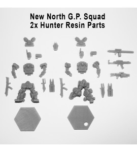 New North G.P. Squad (2x Tiger, 2x Hunter plus extra parts and weapons) 3D Printed Resin Minis 