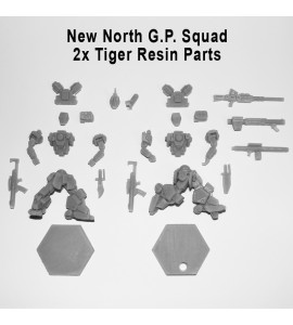 New North G.P. Squad (2x Tiger, 2x Hunter plus extra parts and weapons) 3D Printed Resin Minis 