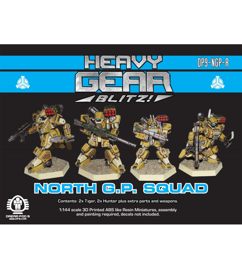 New North G.P. Squad (2x Tiger, 2x Hunter plus extra parts and weapons) 3D Printed Resin Minis 