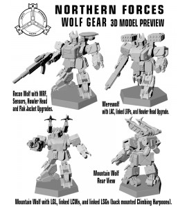 Wolf Two Pack 3d Printed Resin Miniature