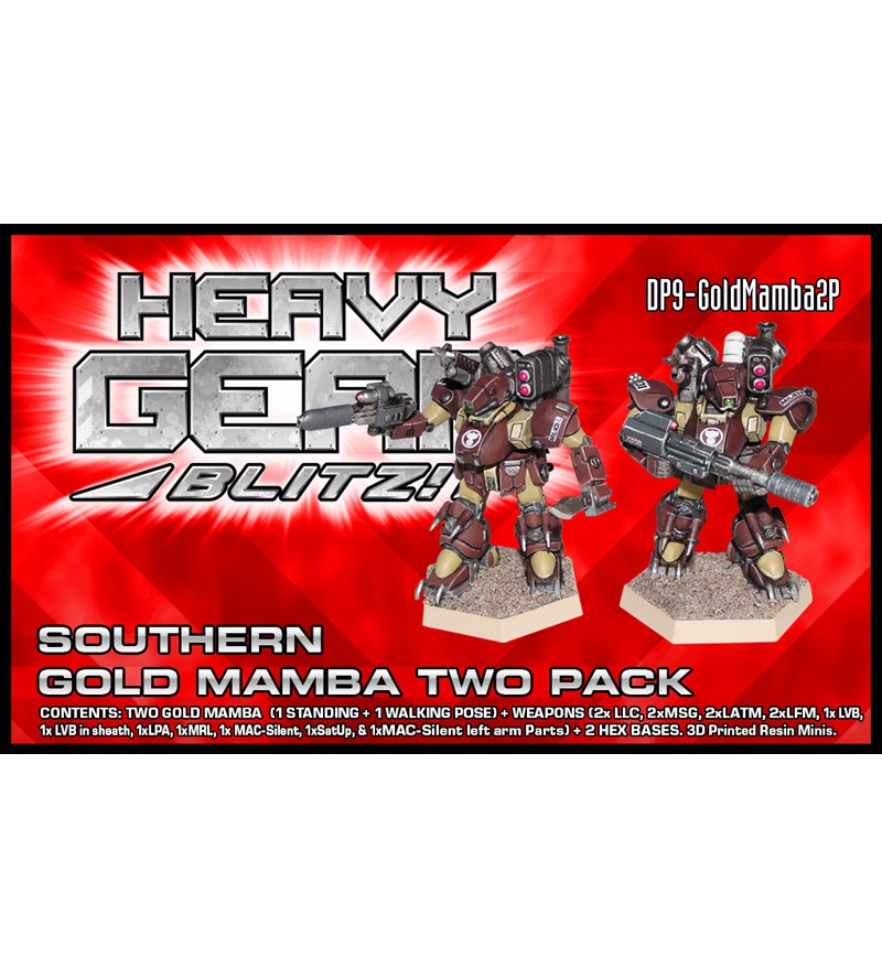 Gold Mamba Two Pack 3D Printed Resin Minis