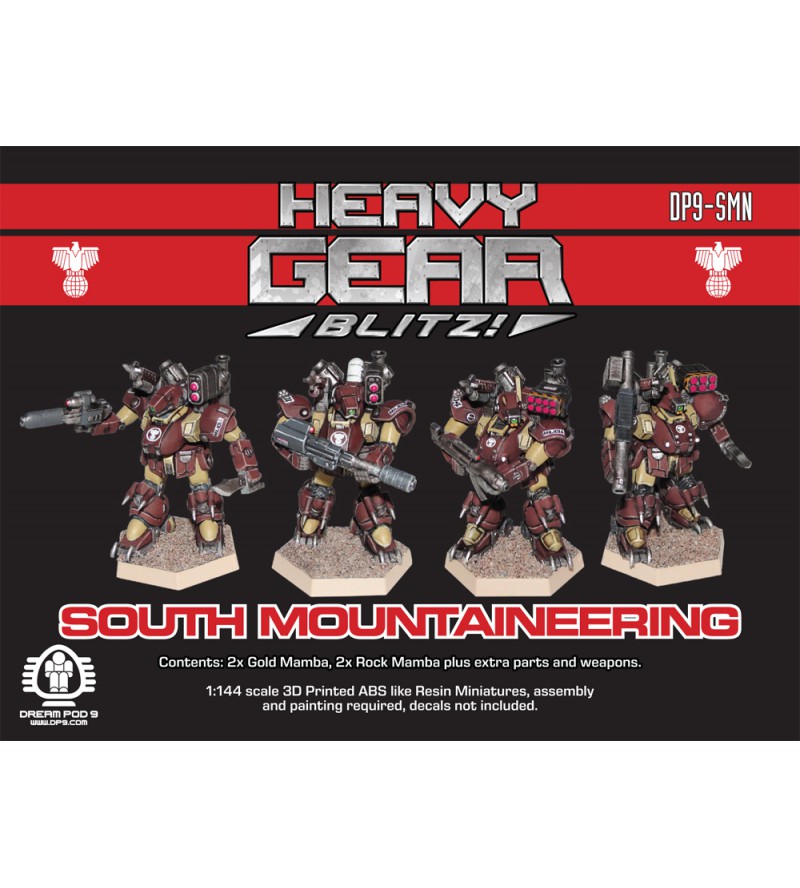 South Mountaineering Squad (2x Gold Mamba, 2x Rock Mamba, plus extra parts and weapons) 3D Printed Resin Minis