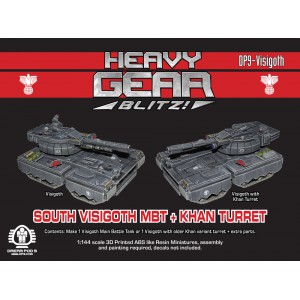South Visigoth Main Battle Tank + Khan Turret - 3D Printed Resin Miniature