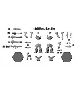 South Mountaineering Squad (2x Gold Mamba, 2x Rock Mamba, plus extra parts and weapons) 3D Printed Resin Minis