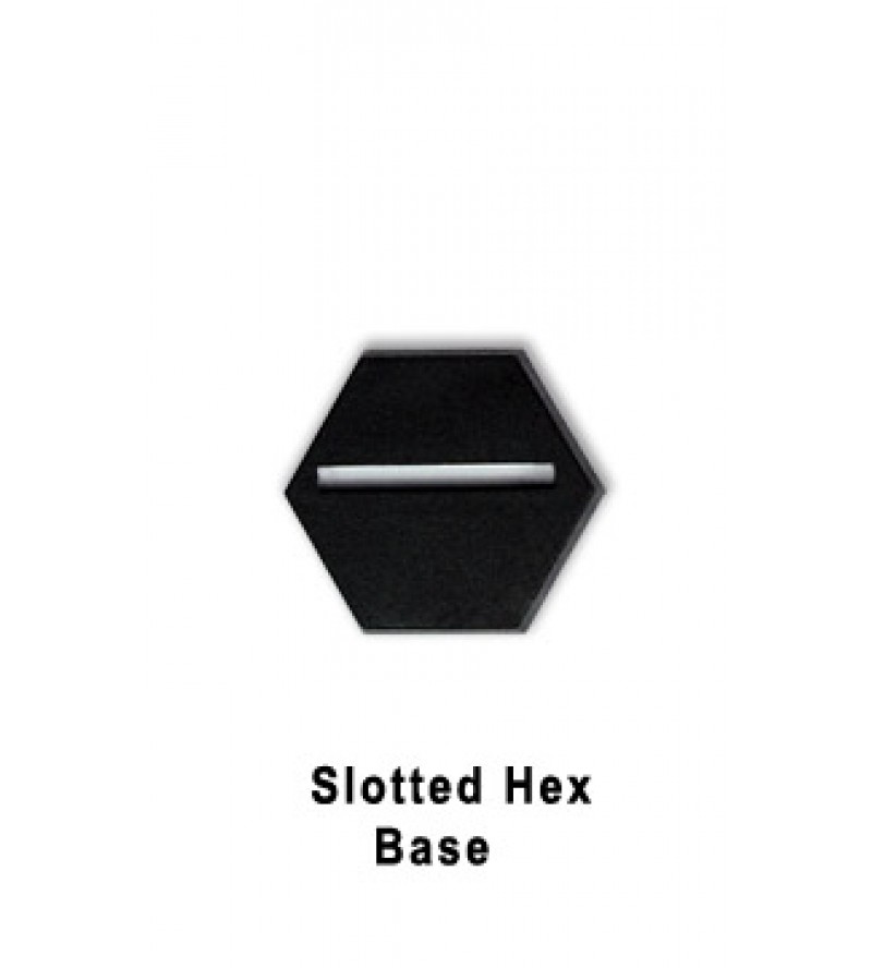 25mm Slotted Hex Base (Black Plastic)