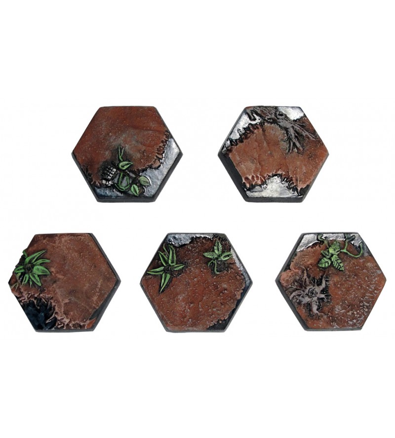 25mm Jungle Hex Bases Five Pack
