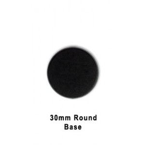 30mm Round Base (Black Plastic)