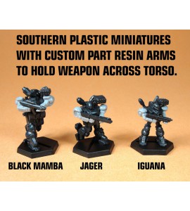 Custom Resin Arms for Black Mamba Plastic Miniature to Hold Weapon Across Torso