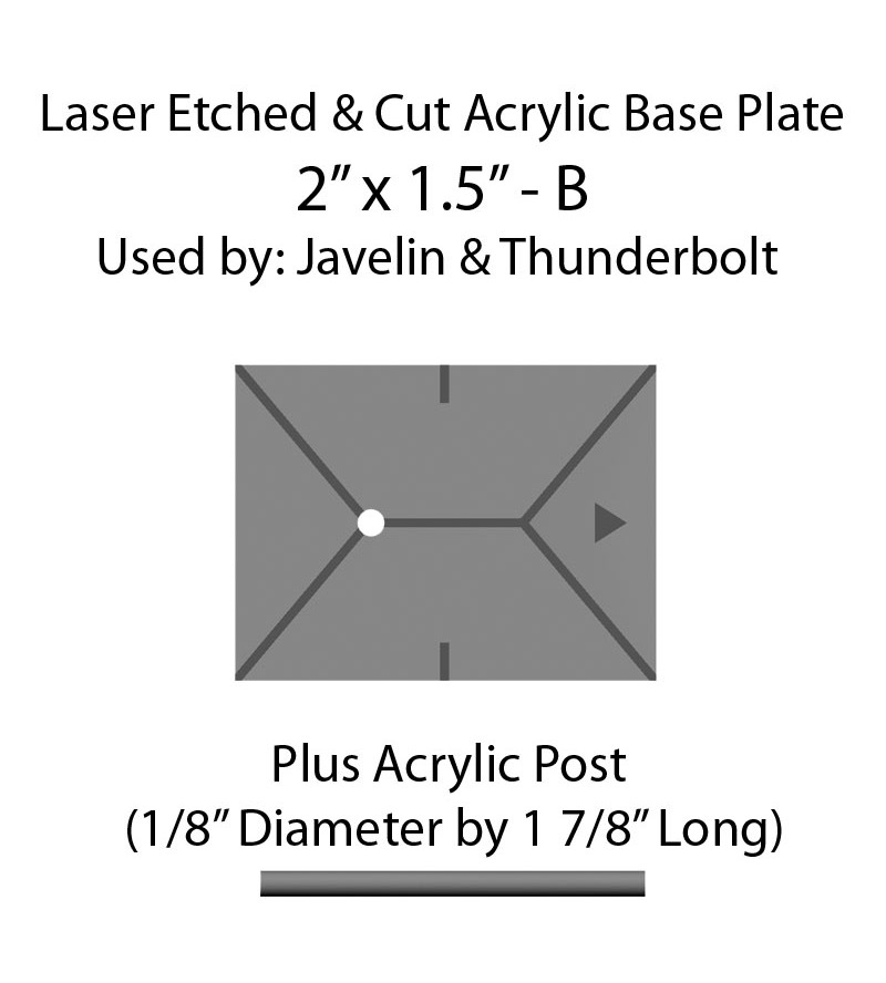 Jovian Wars: Acrylic Base Plate 2"x1.5"B & Post