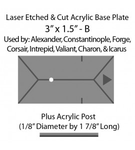 Jovian Wars: Acrylic Base Plate 3"x1.5"B & Post
