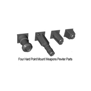 Jovian Wars: CEGA Hard Point Mounted 4 Weapon Pewter Parts x1 each