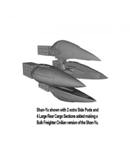 Jovian Wars: Venus Shan-Yu Side Pod with Closed Forward Hanger Section Resin Part x1