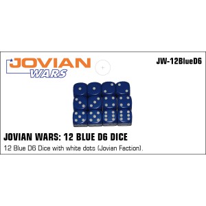 Jovian Wars: 12 Blue D6 with White Dots Jovian Faction